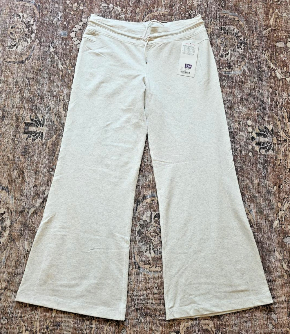 Lululemon Voyage Sweatpant NWT 12 White Heather French Terry Flare Wide Leg